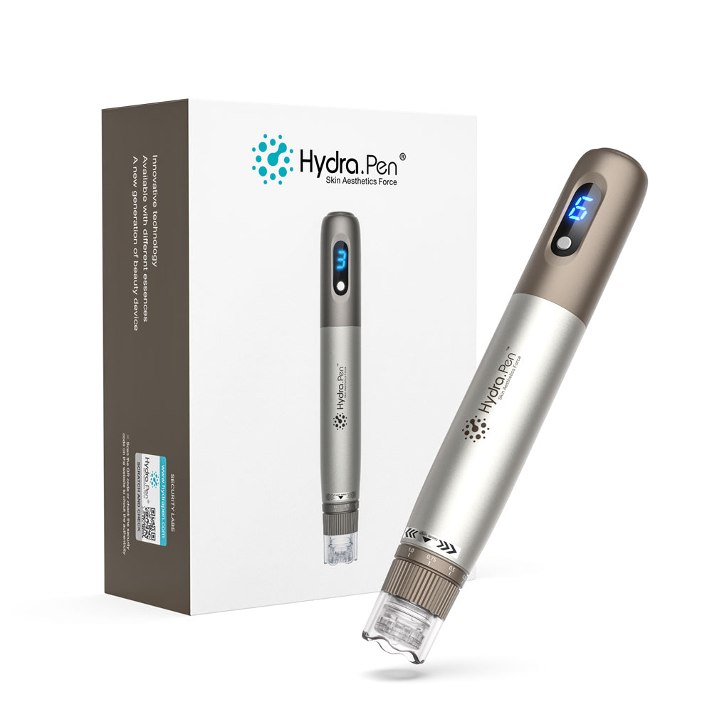Tay cầm bằng bạc và đồng Hydra Pen H3 bên cạnh hộp sản phẩm chính hãng