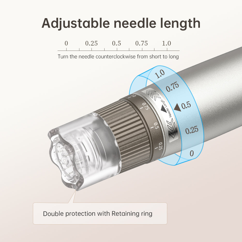 Hydra Pen H3 vòng kim dài bằng tay được đánh dấu từ 0 đến 1.0 mm