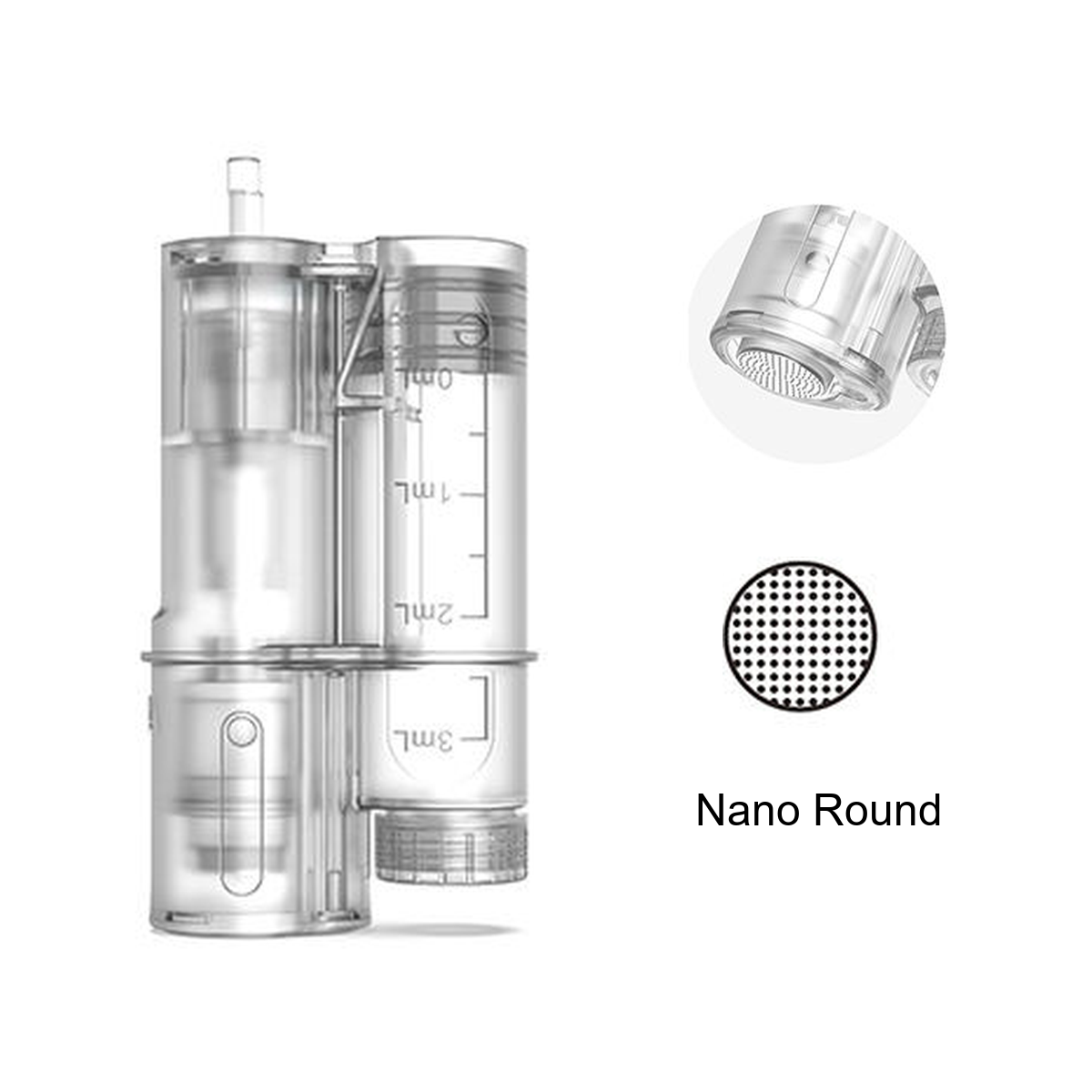 Hydra Pen H6 Nano Đầu kim thay thế hình tròn có bình chứa chia độ và chi tiết đầu tiếp xúc hình tròn